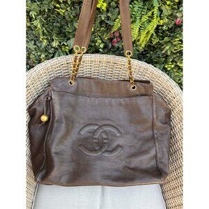 Authentic Chanel Caviar CC Timeless LARGE Jumbo GST shopping Tote
